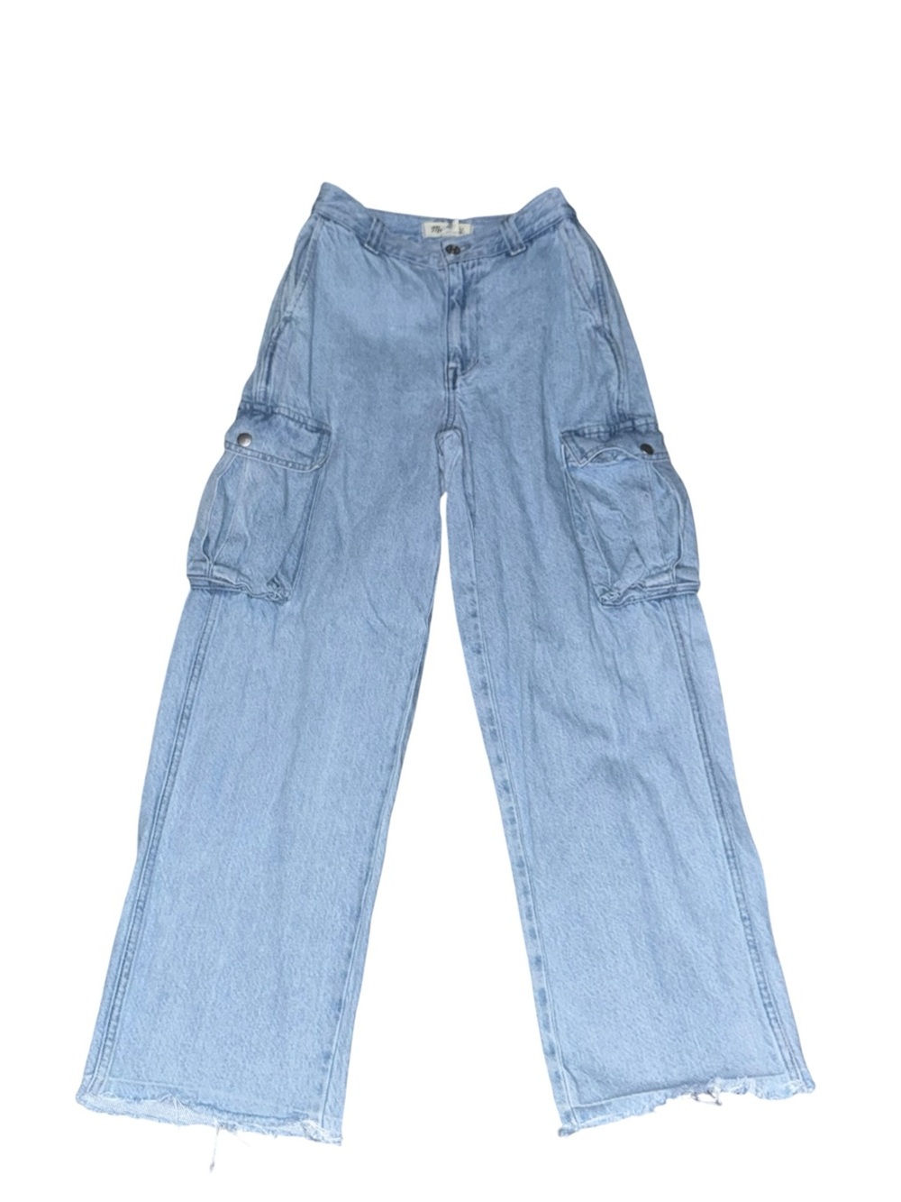 Madewell Light Blue Wide-Leg Cargo Jeans